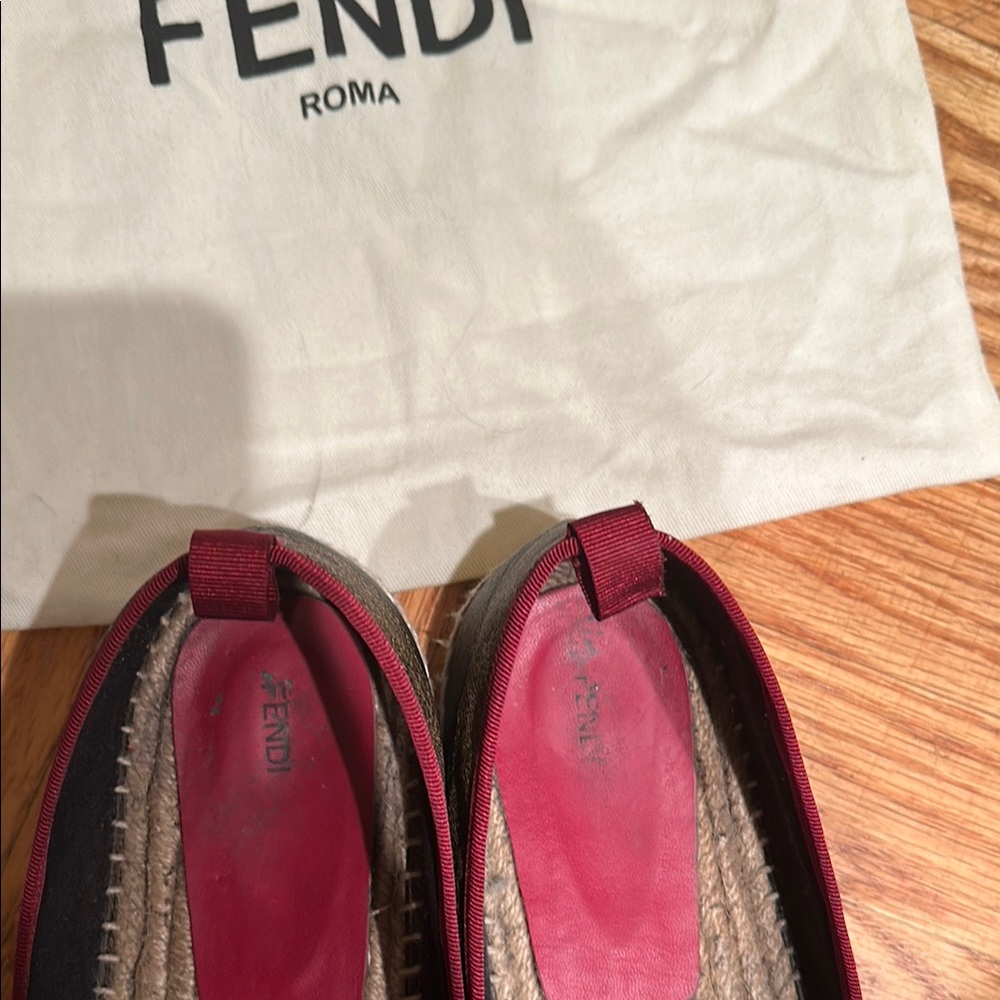 Fendi Dequin Stripe Espadrille Red and Black Espadrilles - new condition - EU 42 - Picture 6 of 9